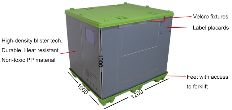 collapsible plastic pallet box