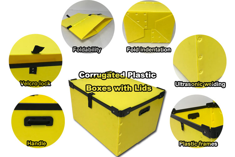 corrugated plastic boxes with lids