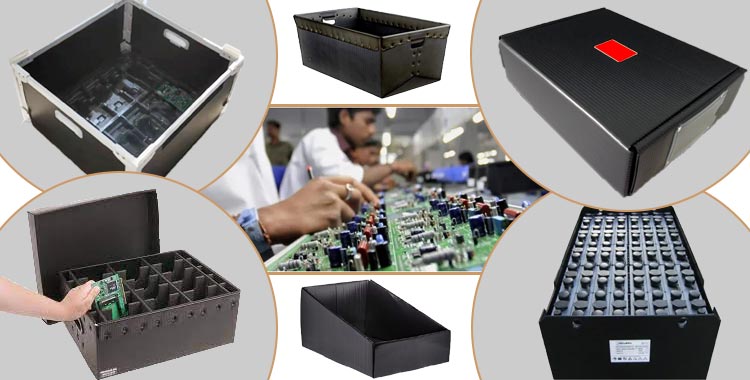 esd corrugated plastic box